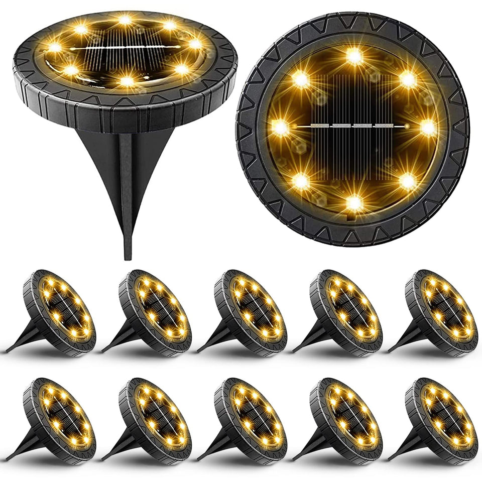 KDORRKU solar ground light on path with warm white glow for safe nighttime strolls