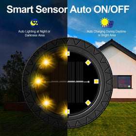 KDORRKU sun-powered disk light demonstrating IP68 waterproof protection