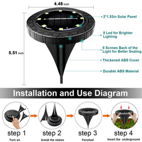 KDORRKU wear-resistant dusk-to-dawn disk lights illuminating pathways