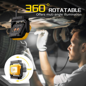 Keadeso rotating magnetic stand provides multi-angle lighting for under-hood repairs.
