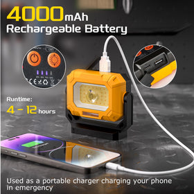 Keadeso USB Type-C fast charging keeps the light ready while on the go.