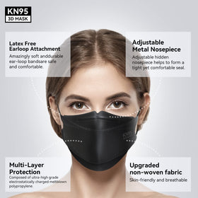 Keangs KN95 mask with adjustable nose clip for stable seal