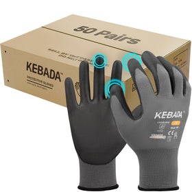 Kebada W1 gloves provide palm grip for secure handling in dry and light oily conditions.