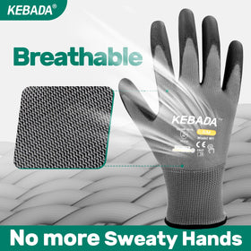 Durable Kebada W1 PU coating resists abrasion during tasks