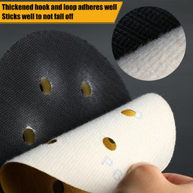 Keeimp 6-hole design disc highlighting dust extraction during sanding.