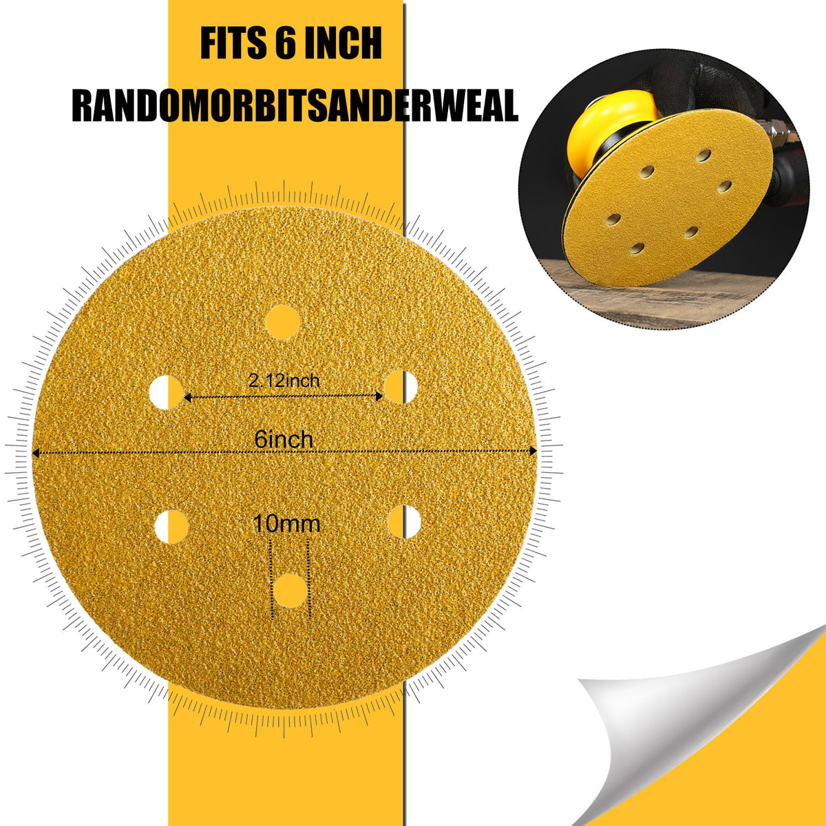Keeimp 6-inch sanding disc 120-grit for smoother initial smoothing.