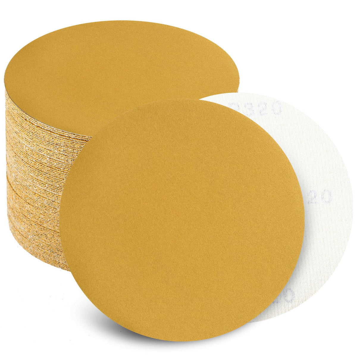 Keeimp six-inch no-hole discs packaging for bulk sanding prep.