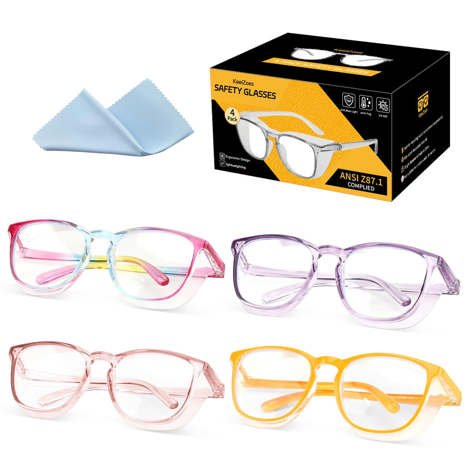 KeeiZoes safety glasses with anti-fog lenses offer clear vision with masks.