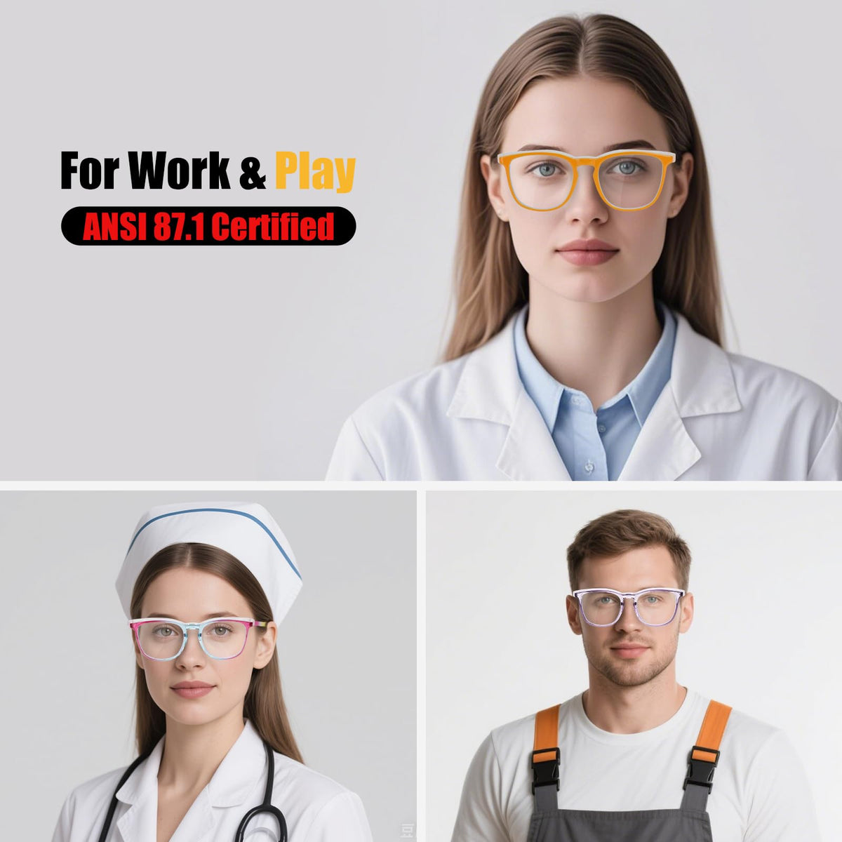 KeeiZoes work-daily-use safety glasses suited for labs, clinics, or DIY projects.