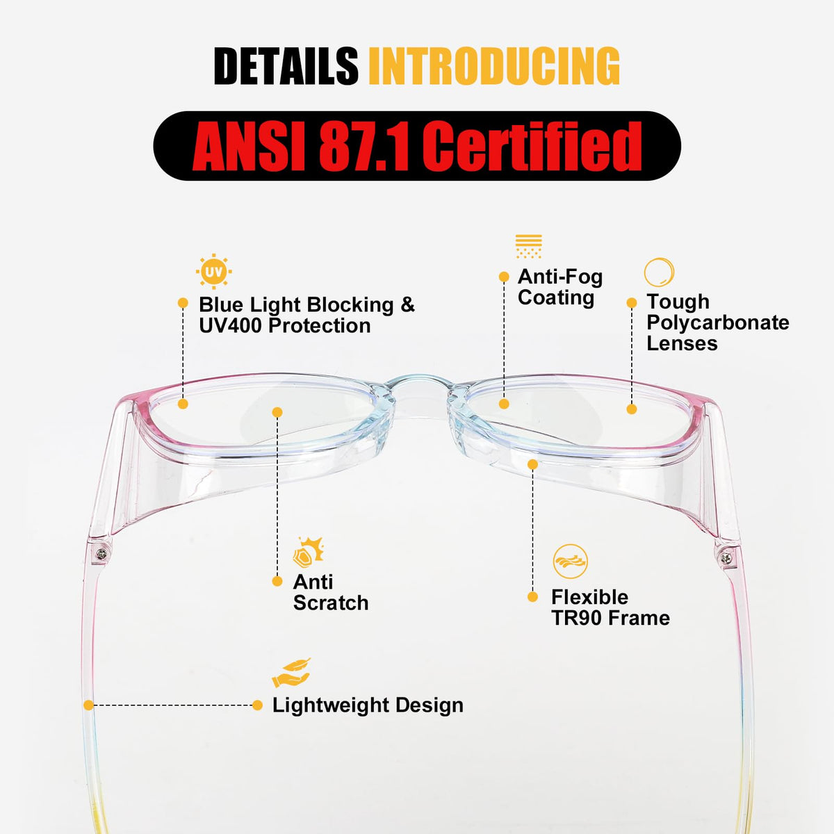KeeiZoes ultra-lightweight safety goggles comfortable for long shifts.