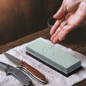 KEENBEST sharpening stone kit includes two stones and accessories.