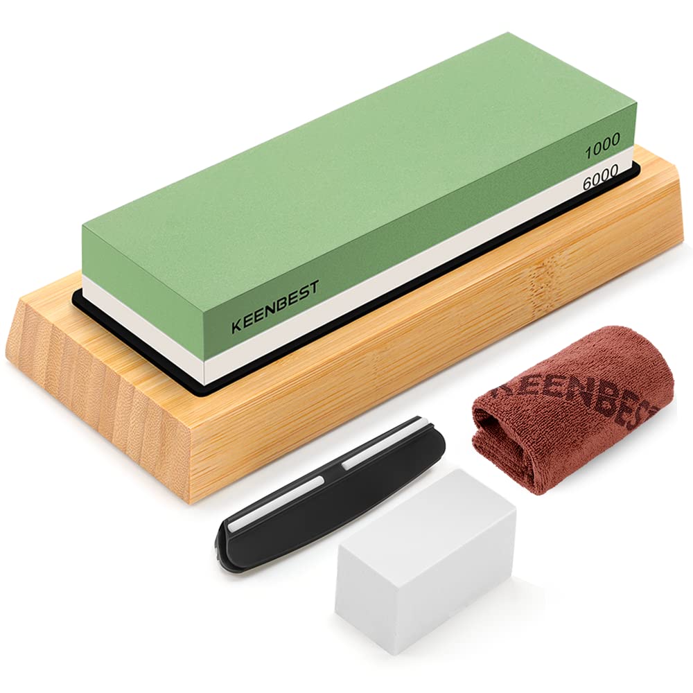 KEENBEST Whetstone top view shows a versatile sharpening setup for home kitchens