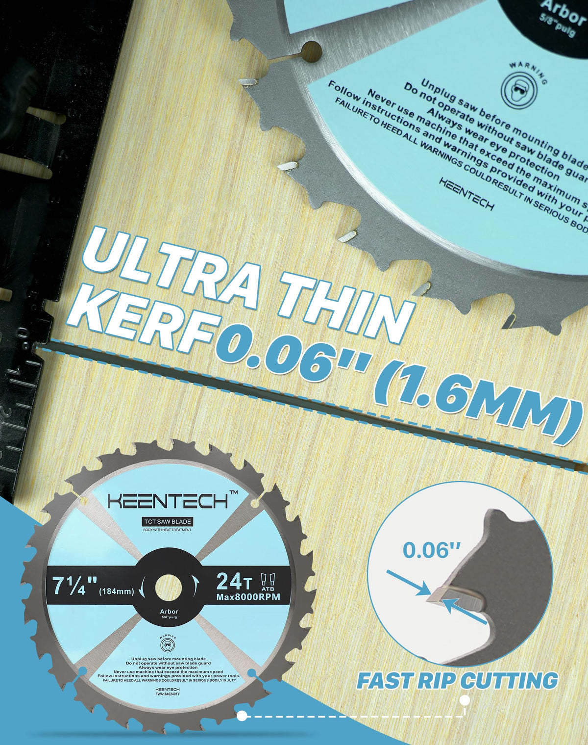 Keentech heat-treated plates maintain blade stability during use.