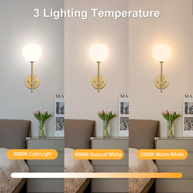 Keep Shinning gold wall sconce remote control use for easy dimming
