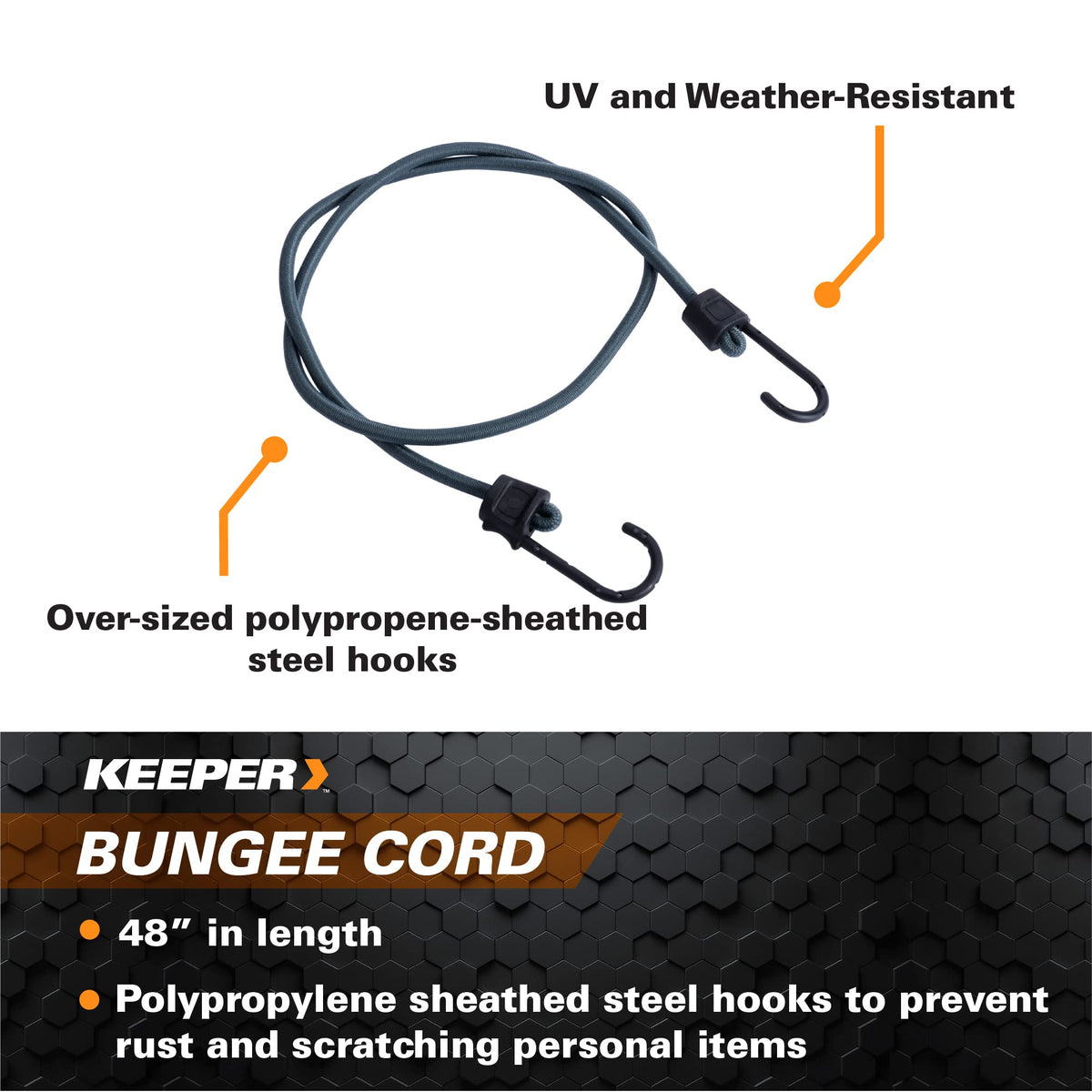 Keeper premium rubber core delivers reliable elasticity for repeated use.