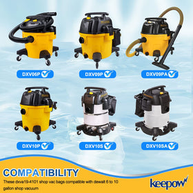 KEEPOW DXVA19-4101 bag for Dewalt 9-gallon vacuums with strong filtration