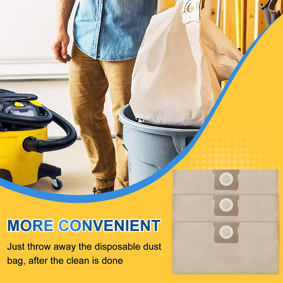 KEEPOW double-layer DXVA19-4101 bag resists tearing and captures dust effectively