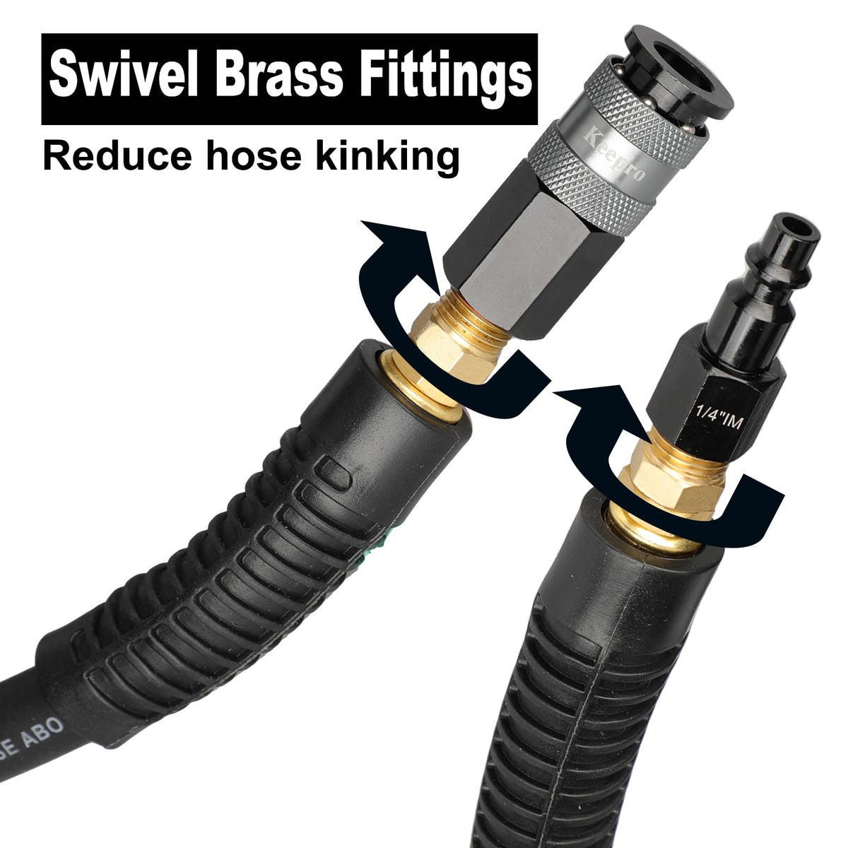 Keepro high-visibility black hose helps locate it quickly on busy job sites.