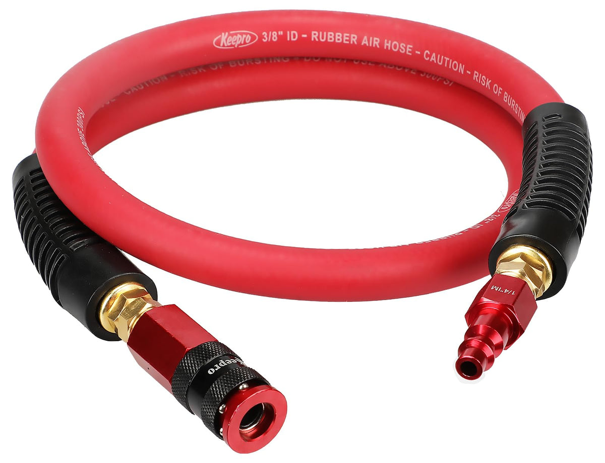 Keepro rubber air hose with swivel coupler for nail guns.