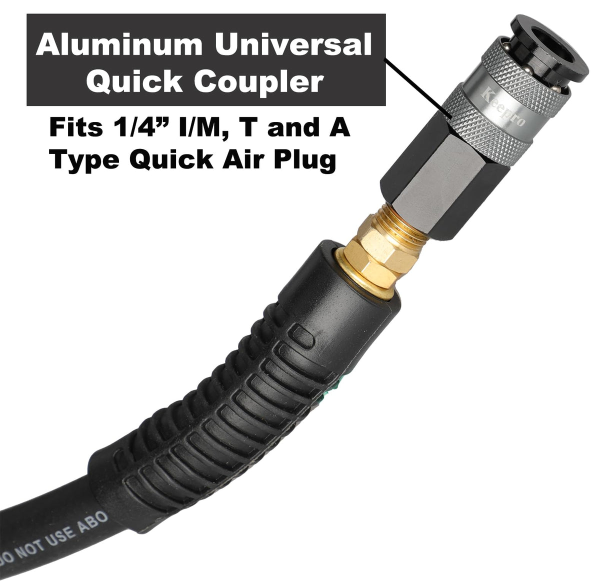 Keepro universal quick coupler compatibility for I/M, A, and T plugs.