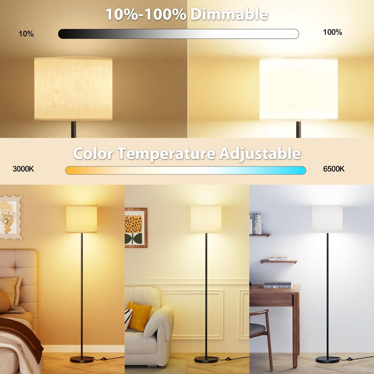 Keepsmile floor lamp in office providing versatile lighting for tasks.