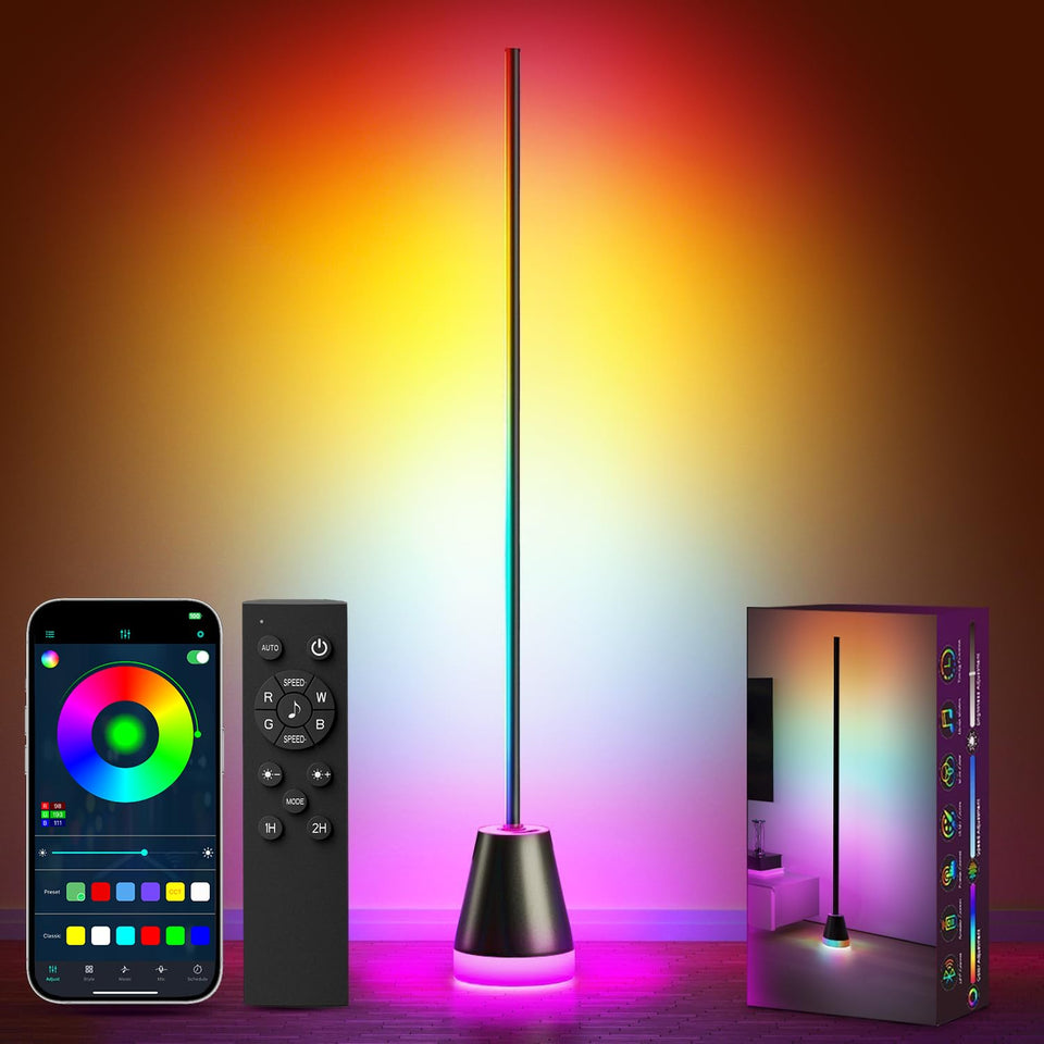 Keepsmile Smart RGB LED corner lamp base provides stable, shadow-free illumination.