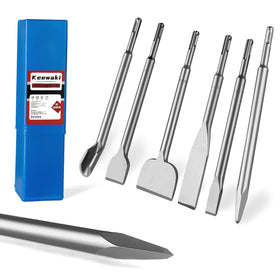 Keewaki 7-Piece SDS Plus Chisel Set in case for organized, on-site transport