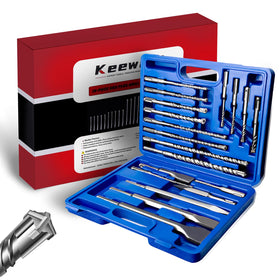 Keewaki SDS Plus hammer drill bits kit for concrete, organized in a compact case