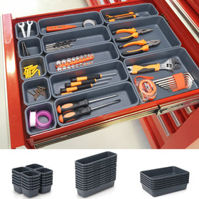 KeFanta 42-pack tool organizers with small trays keep drawers neatly arranged for easy access.