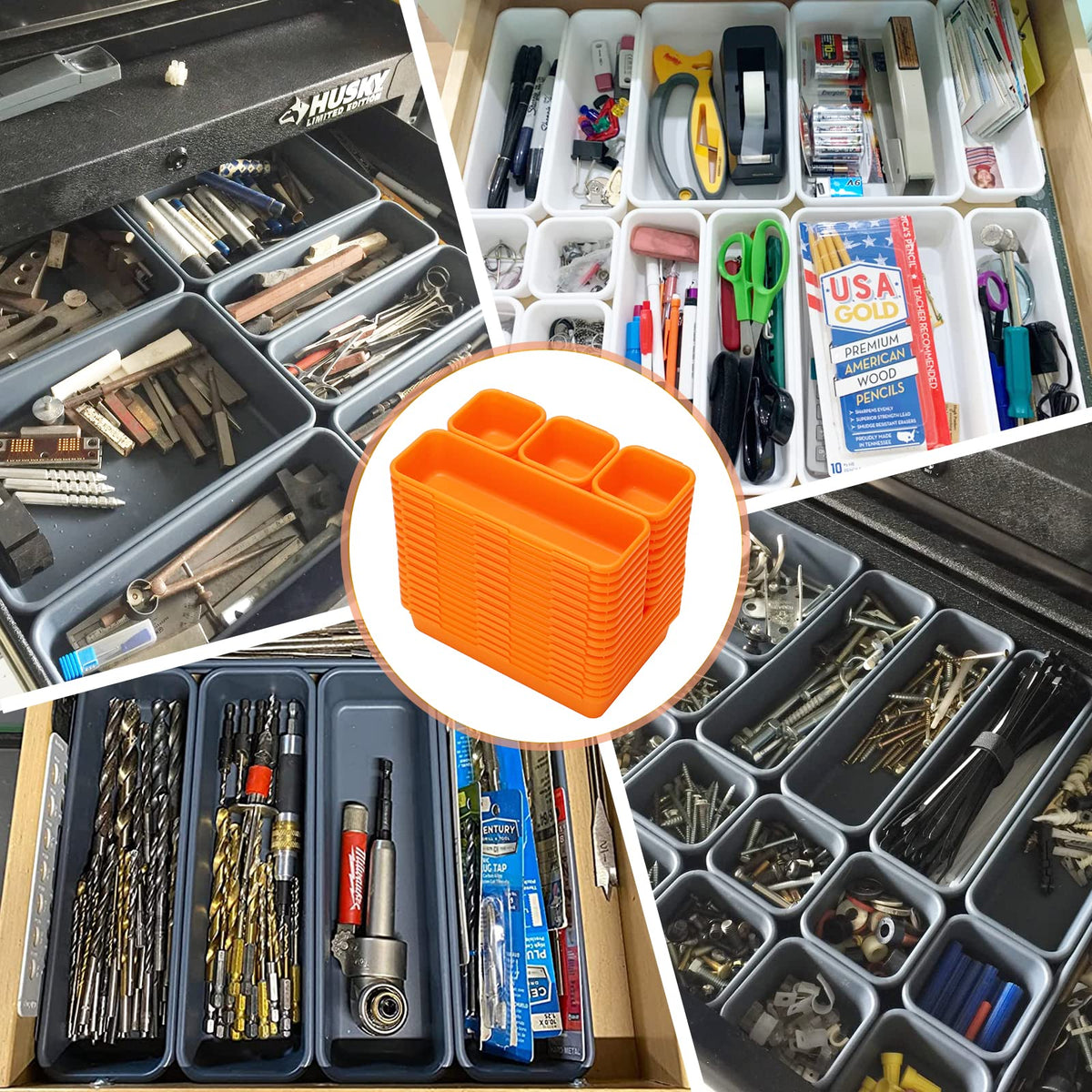 KeFanta 42-pack large tray holds bigger items securely for easy reach.