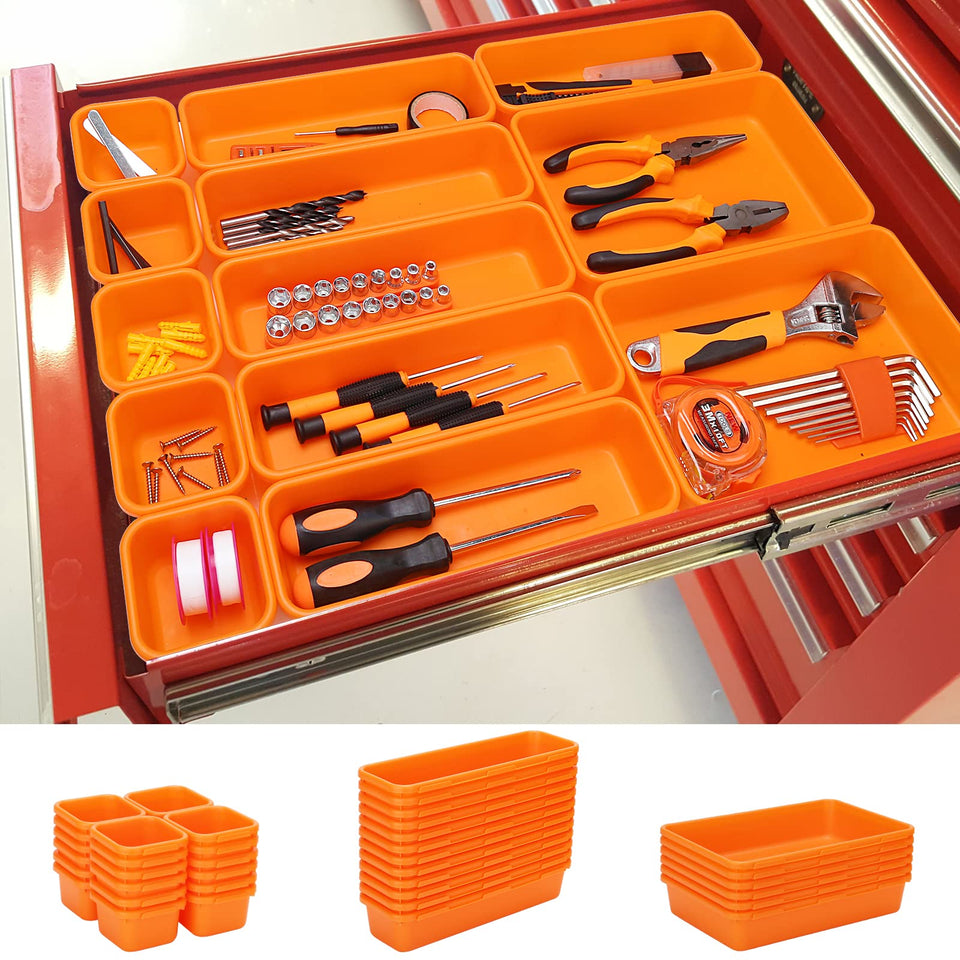KeFanta 42-pack small tool tray keeps tiny parts neatly organized in drawers.