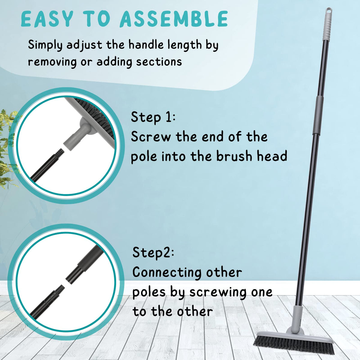 KeFanta grout brush built-in storage hole for hanging when stored