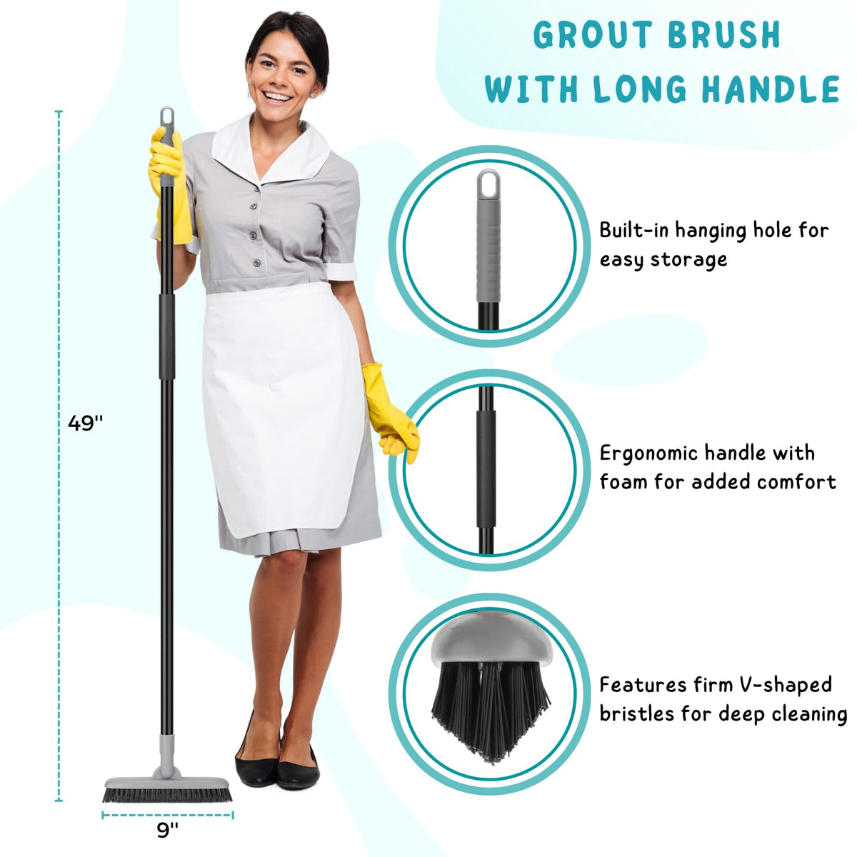 KeFanta grout brush durable bristles resist deformation and scratching