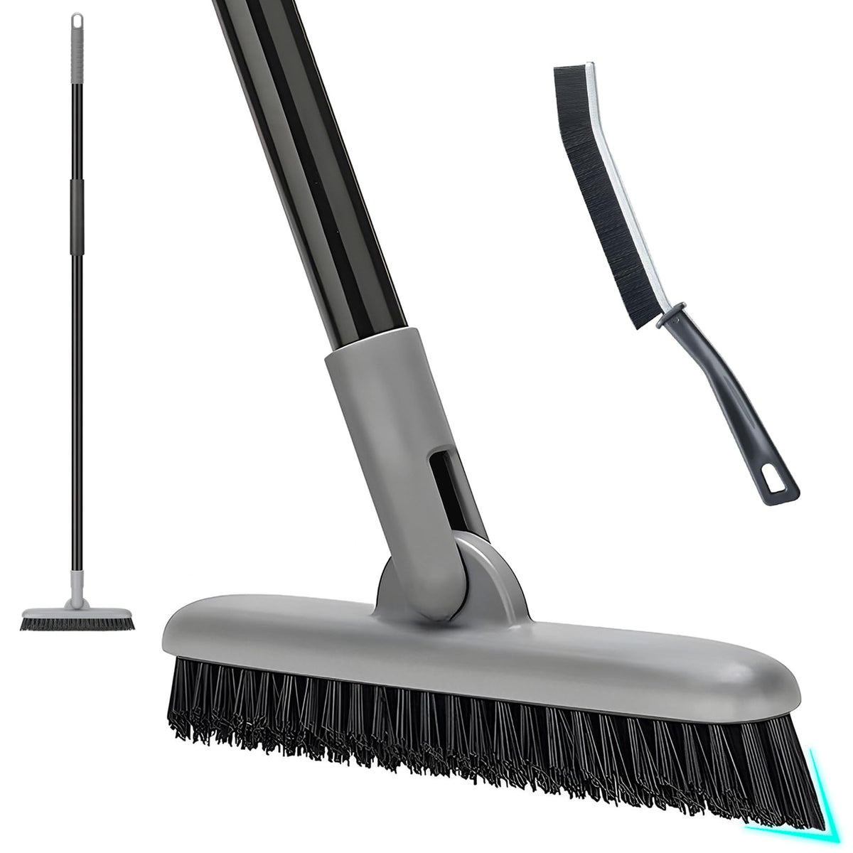 KeFanta grout brush long handle reaches high areas for easier cleaning