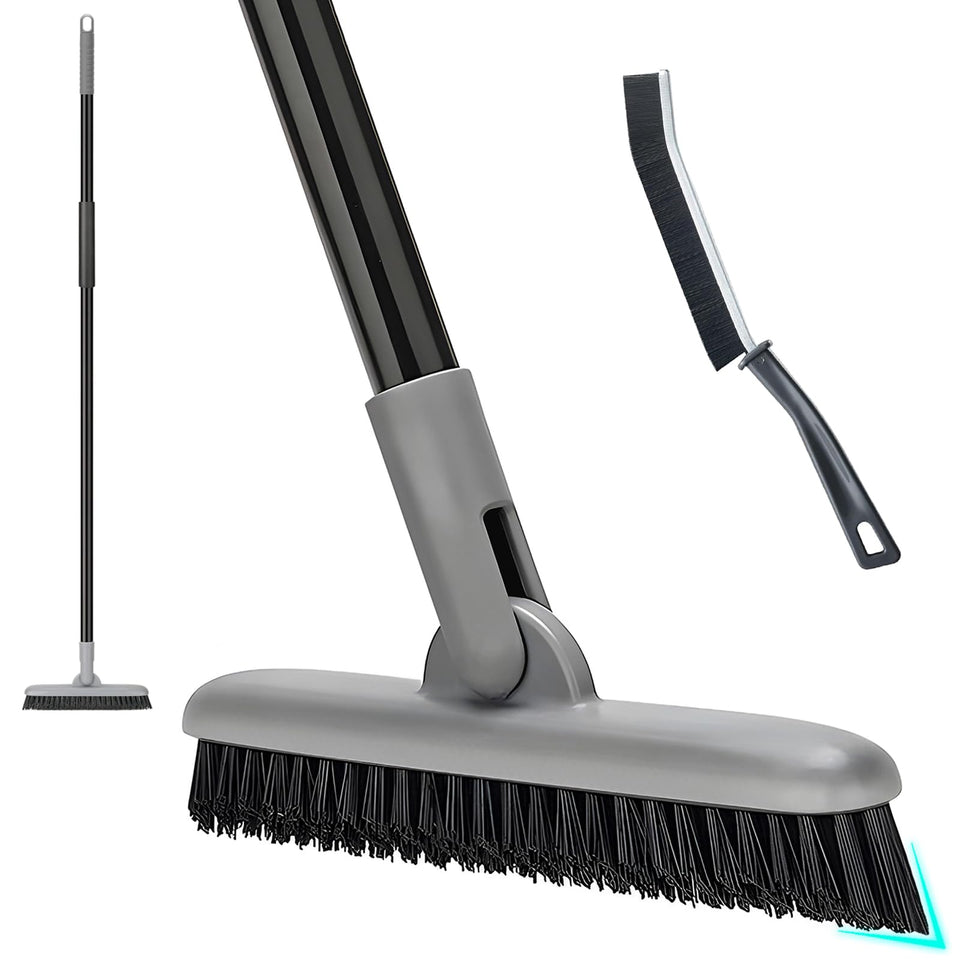 KeFanta grout brush long handle reaches high areas for easier cleaning