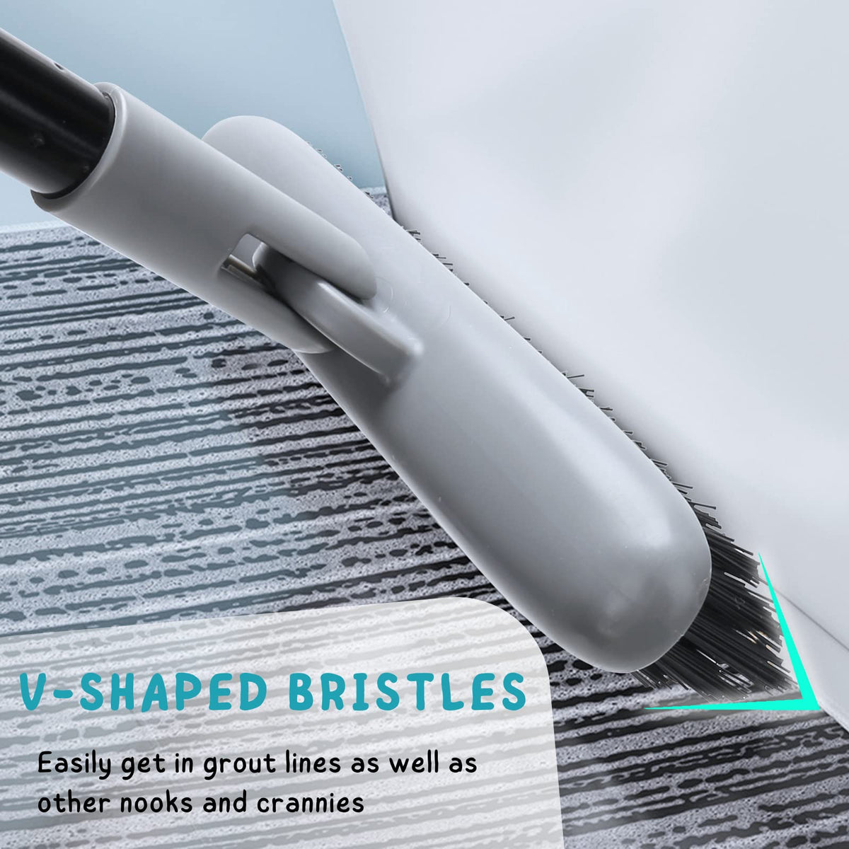 KeFanta grout brush versatile for showers, tubs, and window tracks