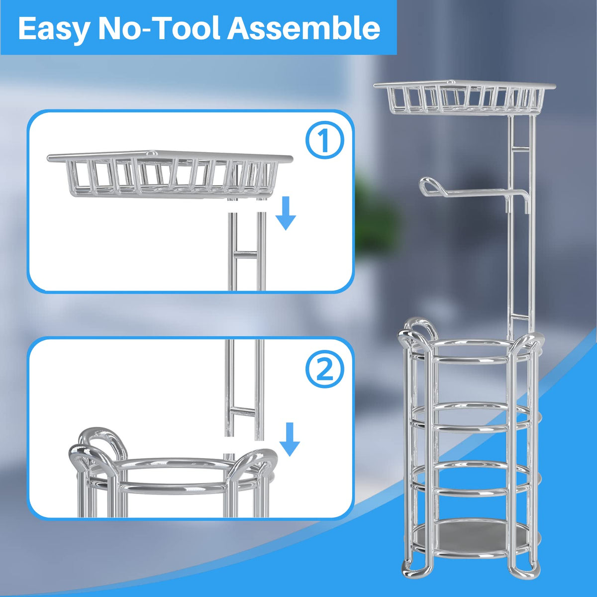 Kefanta four-mega-roll holder ideal for guest bathrooms and busy households