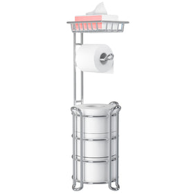 Kefanta toilet paper stand with dispenser showing four-roll capacity for easy replacement