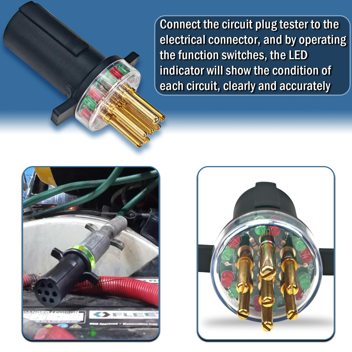Kefly wing-handle allows easy disassembly from the connector during testing.