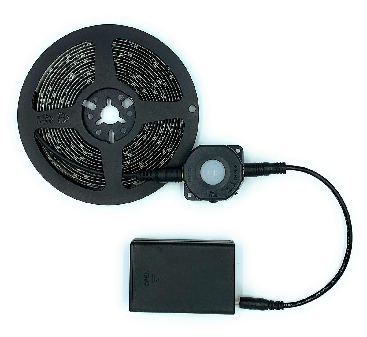 Keh Controls motion sensor and battery pack setup activates light when you approach inside the safe.