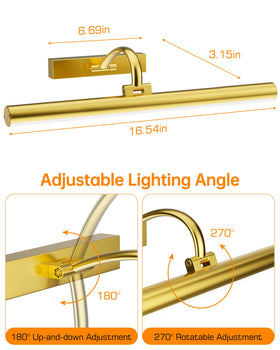 KEILAIMO picture light rotatable head 270 degrees for precise highlights.