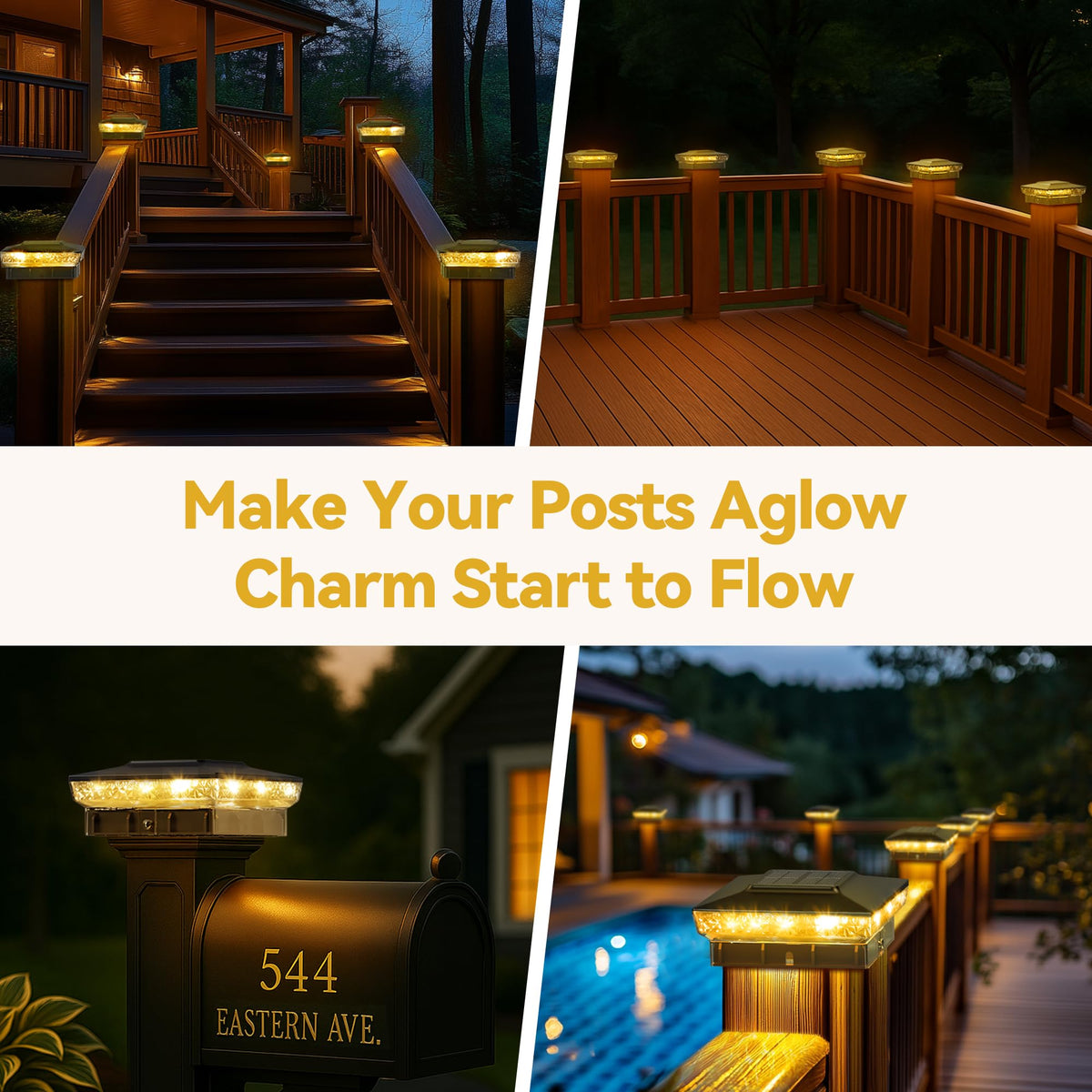 Keilaimo solar post-cap light is IP65 waterproof for rain and wind resilience