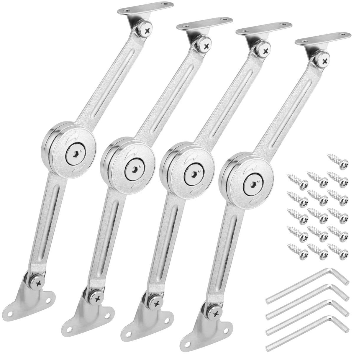 KEILEOHO soft close lid stay hinges pair, premium zinc alloy, durable cabinet support.