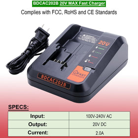 Kekepowtobat BDCAC202B LED indicator shows charging status clearly