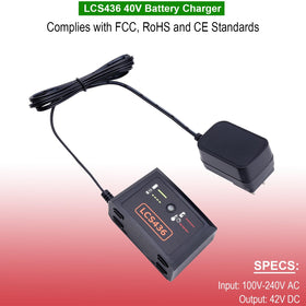 Kekepowtobat compact charger on workbench demonstrates space-saving design.