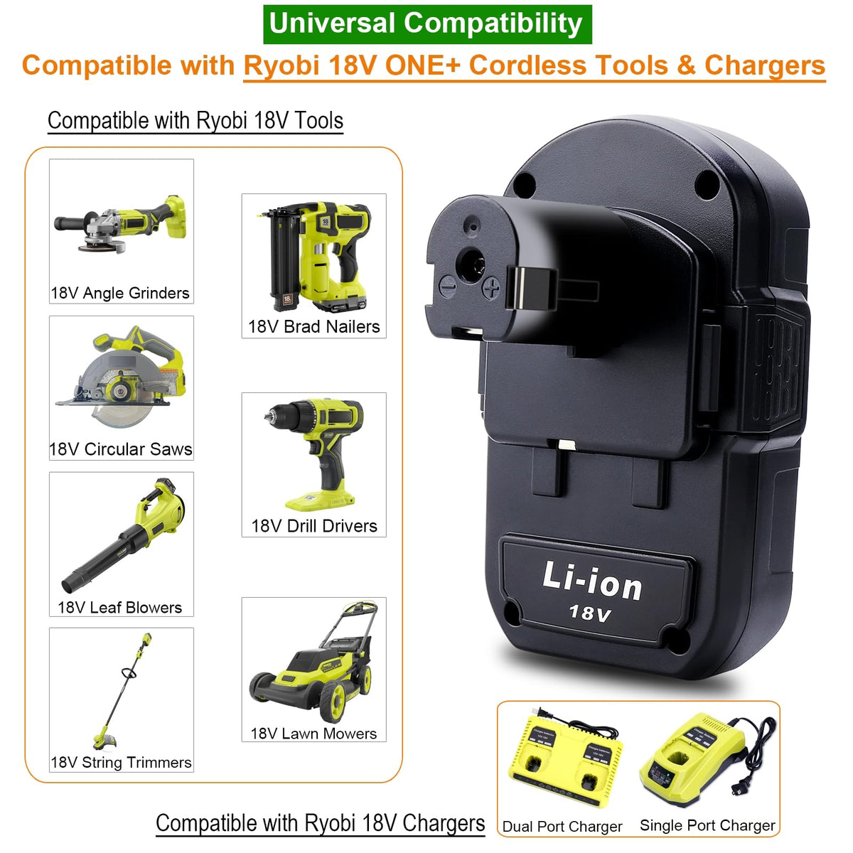 Kekepowtobat Ryobi P103 3.0Ah battery compatible with ONE+ 18V tools