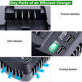 Compact and portable Kekepowtobat V20 charger design fits in any workspace.