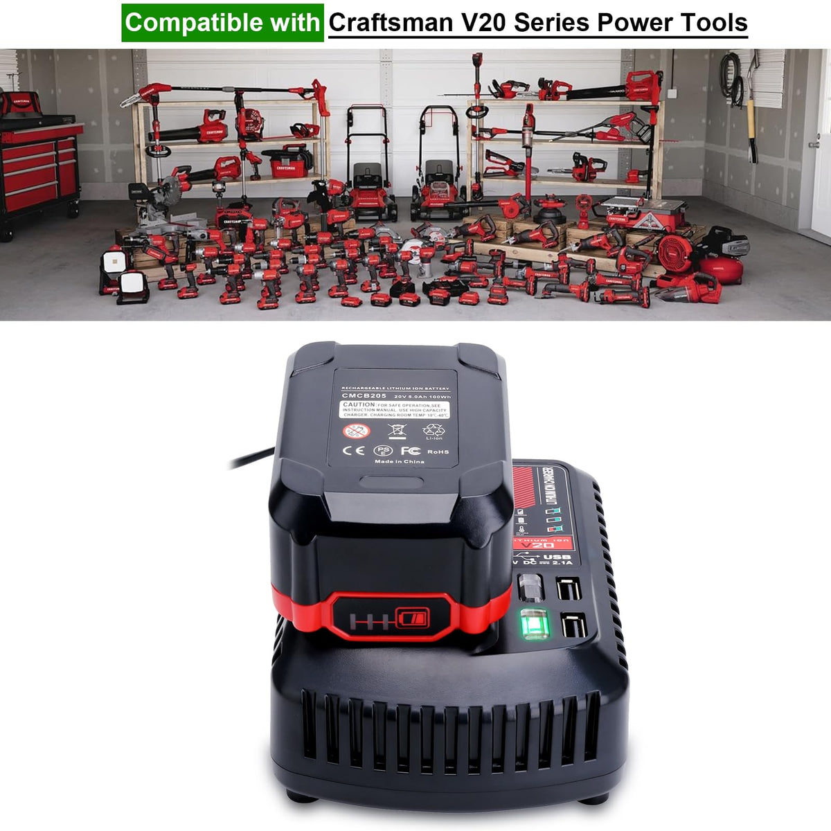 International voltage support on Kekepowtobat V20 charger for global use.