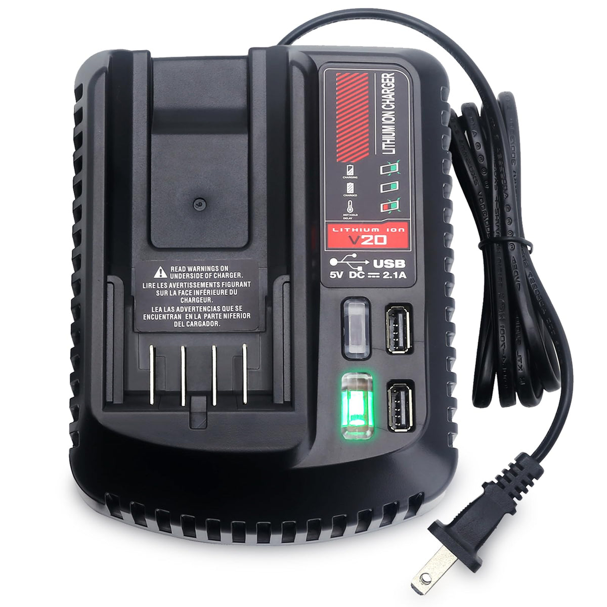 Kekepowtobat V20 charger with universal compatibility for Craftsman batteries and tools.