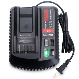 Kekepowtobat V20 charger with universal compatibility for Craftsman batteries and tools.